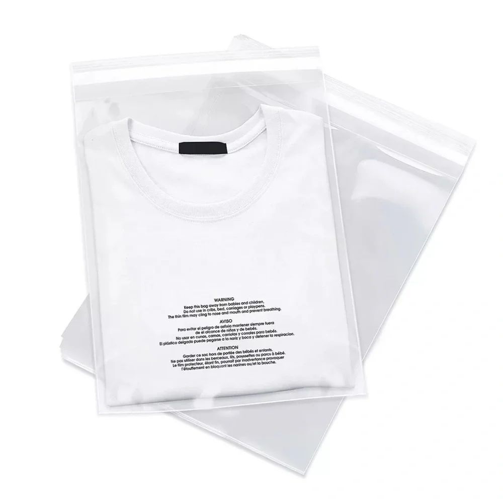 50 Poly Bags 11x14 clear with suffocation‎ warning